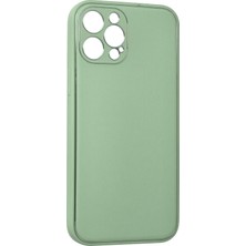 Kazan Hobi Newface iPhone 12 Pro Kılıf Coco Deri Silikon Kapak - Açık Yeşil