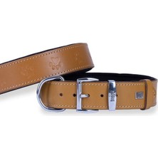 Indispensablely Doggie Deri Pati Desenli Köpek Boyun Tasması Small Camel 4X47-55 cm