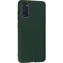 Kazan Hobi Newface Samsung Galaxy S20 Kılıf Nano Içi Kadife Silikon - Koyu Yeşil