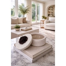 Joie And More Flower Wavy Cup Candle Beige And Brown