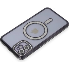 Kazan Hobi Newface iPhone 11 Kılıf Joke Simli Magneticsafe Kılıf - Siyah