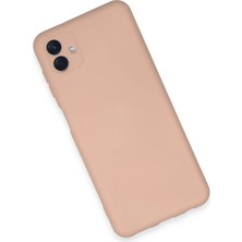 Kazan Hobi Newface Samsung Galaxy A04E Kılıf Nano Içi Kadife Silikon - Pudra
