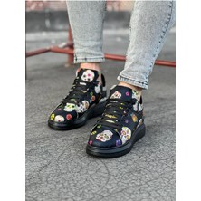 Zemira Siyah Desenli Kuru Kafa Boyalı Erkek Ayakkabı