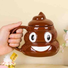 Sarego Poo Emoji Kupa Bardak Porselen Kaka Gülen Komik Sevimli Eğlenceli Fincan Kahve Poop 3D Seramik Mug Hediyelik Set