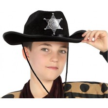 Zemira Çuk Kovboy Şapkası Sheriff Şapkası Siyah Renk