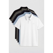 Tommy Life Standart Fit Basic Polo Yaka 5li Paket Erkek T-Shirt - 87748