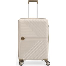 Piel Lino Pıel Lıno Orta Boy Polipropilen Valiz PL015239-M Beyaz-Bej