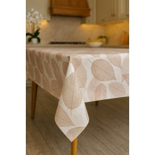 Yaprak Desenli Pvc Kaymaz Elyaf Tabanlı Silinebilir Masa Örtüsü Su Geçirmez Muşamba Sofra Bezi