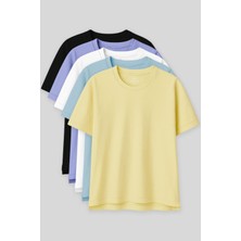 Tommy Life Oversize Fit Basic O Yaka 5li Paket Kadın T-Shirt - 97285