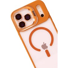 Kazan Hobi Joko Apple iPhone 17 Pro Remim Lensli Magsafe Standlı Kapak - Turuncu