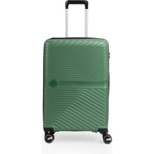 Piel Lino Pıel Lıno Orta Boy Polipropilen Valiz PL015239-M Metalik Yeşil