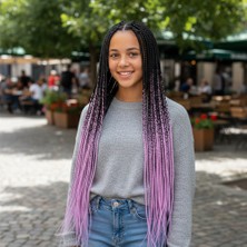 Zemira Afrika Örgüsü ve Rasta Için Sen Ombreli / Siyah / Lila