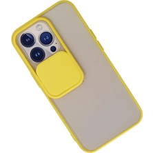 Kazan Hobi Newface iPhone 13 Pro Kılıf Palm Buzlu Kamera Sürgülü Silikon - Sarı