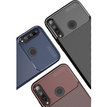 Kazan Hobi Newface Huawei P40 Lite E Kılıf Auto Focus Karbon Kapak - Kahverengi