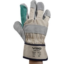 Veo C853 Rfg Avuç Içi Baş ve Işaret Parmakları Yarma Deri Takviyeli Iş Eldiveni No: 10