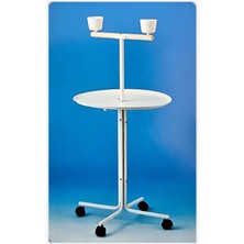 Qhpet Storozde Papağan Sehpası Beyaz 58 cm Çap x 120 cm H
