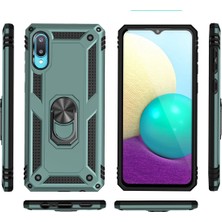 Kazan Hobi Newface Samsung Galaxy A02 Kılıf Sofya Yüzüklü Silikon Kapak - Yeşil