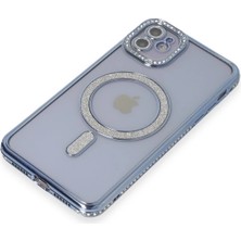 Kazan Hobi Newface iPhone 11 Kılıf Joke Simli Magneticsafe Kılıf - Mavi