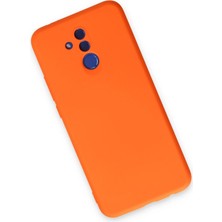 Kazan Hobi Newface Huawei Mate 20 Lite Kılıf Nano Içi Kadife Silikon - Turuncu