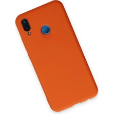 Kazan Hobi Newface Huawei P20 Lite Kılıf Nano Içi Kadife Silikon - Turuncu