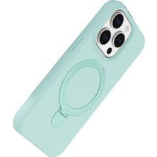 Kazan Hobi Newface Apple iPhone 14 Pro Max Regal Magsafe Standlı Kapak - Su Yeşili
