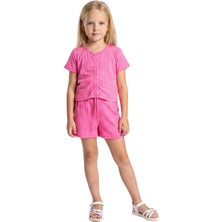 Crassi Kız Çocuk Takım Şortlu Büzgüllü Krinkıl Kumaş