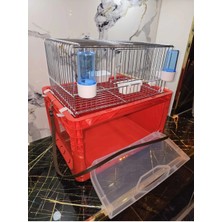 Ceritoğlu Taşıma ve Ötüm Kafesi (Saka-Muhabbet-Kanarya) 2 Farklı Renk-Taşıma Askısı-Kapaklı-Kırmızı