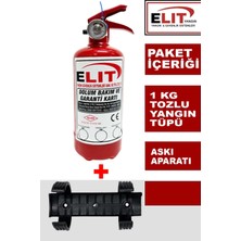 Elit 1 kg Abc Kuru Kimyevi Tozlu Yangın Tüpü Askı Aparatı Dahil