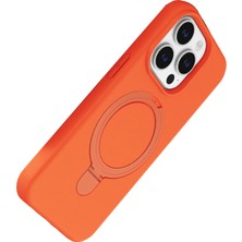 Kazan Hobi Newface Apple iPhone 14 Pro Max Regal Magsafe Standlı Kapak - Turuncu
