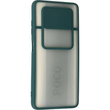 Kazan Hobi Newface Xiaomi Pocophone X3 Kılıf Palm Buzlu Kamera Sürgülü Silikon - Yeşil