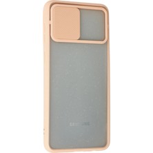 Kazan Hobi Newface Samsung Galaxy A02 Kılıf Palm Buzlu Kamera Sürgülü Silikon - Pembe