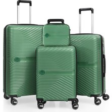 Piel Lino Pıel Lıno Polipropilen 4'lü Valiz Seti PL015239-SET Metalik Yeşil