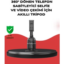 Selfbuysell Telefon ve Kamera Uyumlu 360° Otomatik Takipli Akıllı Masa Tripodu