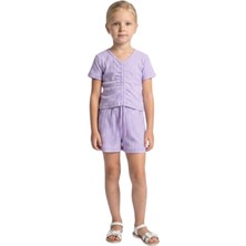 Crassi Kız Çocuk Takım Şortlu Büzgüllü Krinkıl Kumaş