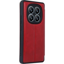 Kazan Hobi Newface Xiaomi Redmi Note 14 Pro 4g Kılıf Flip Cover - Kırmızı