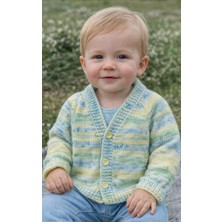 Handmade by Sevgi El Örgüsü V Yaka Bebek Hırkası