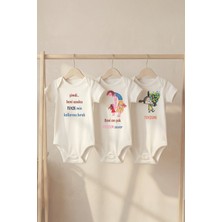 Pamuk Saray Organik %100 Pamuk Teyze Baskılı Bebek Body Kısa Kollu Çıtçıtlı Badi Zıbın