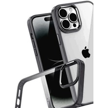 Kazan Hobi Newface Apple iPhone 15 Pro Max Razer Lensli Silikon - Siyah