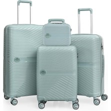 Piel Lino Pıel Lıno Polipropilen 4'lü Valiz Seti PL015239-SET Mavi