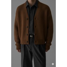 Tarz Cool Erkek Slim Fit Pamuklu Yuvarlak Yaka Düğmeli Hırka