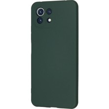Kazan Hobi Newface Xiaomi Mi 11 Lite Kılıf Nano Içi Kadife Silikon - Koyu Yeşil