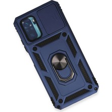 Kazan Hobi Newface Xiaomi Redmi Note 10 Kılıf Pars Lens Yüzüklü Silikon - Lacivert
