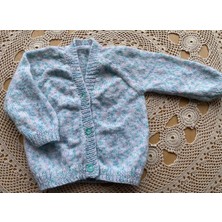 Handmade by Sevgi El Örgüsü V Yaka Bebek Hırkası