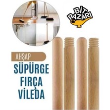 Normadia Dayanıklı Çam Ahşap Vileda Sapı, 120CM Uzunluk, Pratik Temizlik Aracı