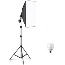 AZT Youtube , Vlog , Tiktok Vb Canlı Yayın Için 50X70CM Softbox 65W Torch Ampullü LED Sürekli Işık