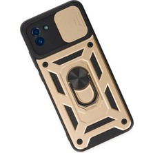 Kazan Hobi Newface Samsung Galaxy A03 Kılıf Pars Lens Yüzüklü Silikon - Gold
