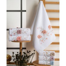 Hazangülü Collection Buldan Üretimi Çeyizlik Nakışlı Lina Kadife 6'lı El/yüz Havlusu I 50X90