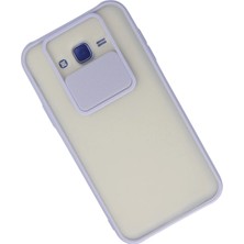 Kazan Hobi Newface Samsung Galaxy J7 Kılıf Palm Buzlu Kamera Sürgülü Silikon - Lila