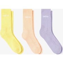 United Unıted4 Kadın Lila/turuncu/ Sarı 3'lü Çorap