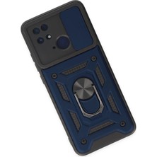 Kazan Hobi Newface Xiaomi Redmi 10C Kılıf Pars Lens Yüzüklü Silikon - Lacivert